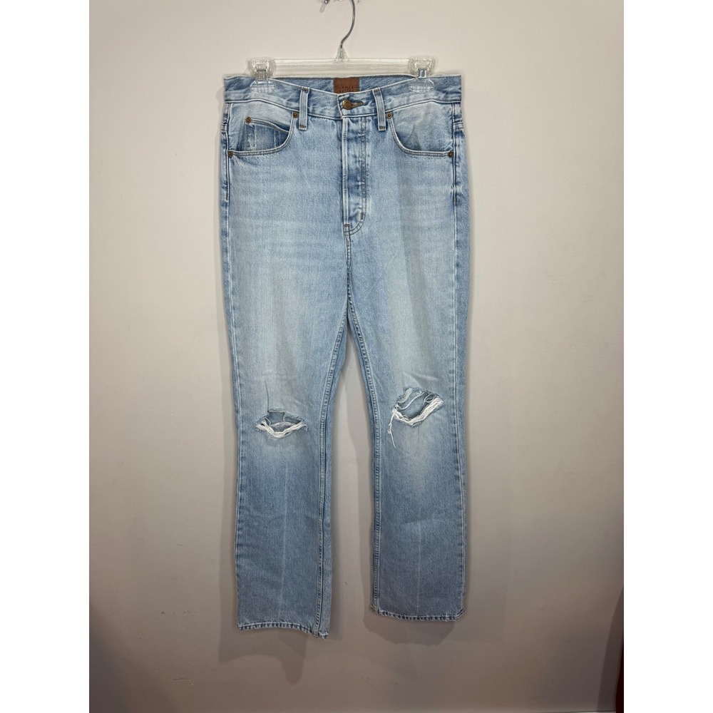 Jamie Haller Light Rinse Mid Rise Button Fly Straight Leg Jeans 26 100% Cotton